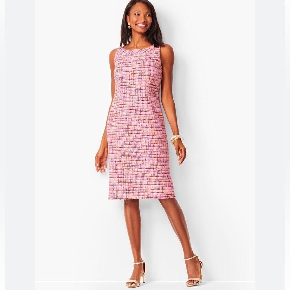 RSVP by Talbots Multicolored Ribbon Tweed Sleeveless Sheath Dress NEW